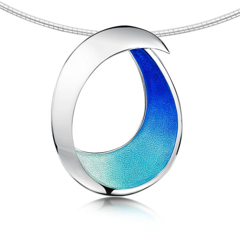 Sea & Surf Occasion Necklace in Ocean Hue Enamel by Sheila Fleet Jewellery