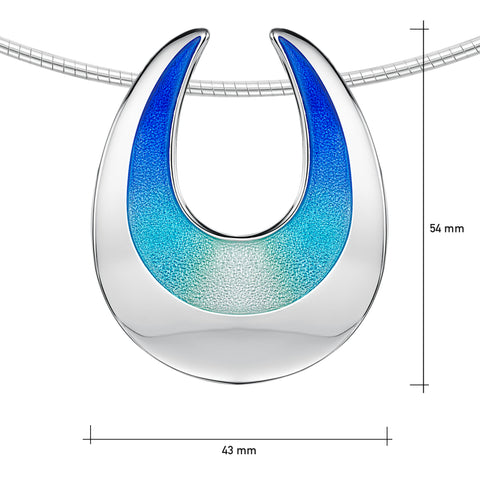 Sea & Surf Curved Occasion Necklace in Ocean Hue Enamel