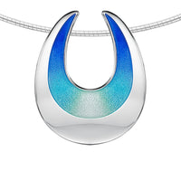 Sea & Surf Curved Occasion Necklace in Ocean Hue Enamel by Sheila Fleet Jewellery