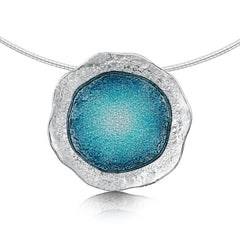 Lunar Sterling Silver Occasion Necklace in Lichen Enamel by Sheila Fleet Jewellery