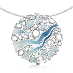 Arctic Stream Necklace in Arctic Blue Enamel by Sheila Fleet Jewellery
