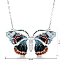 Red Admiral Butterfly Enamel Occasion Necklace by Sheila Fleet Jewellery