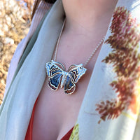 Red Admiral Butterfly Enamel Dress Necklace by Sheila Fleet Jewellery