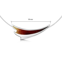 New Wave Curve Necklace in Flame Enamel by Sheila Fleet Jewellery