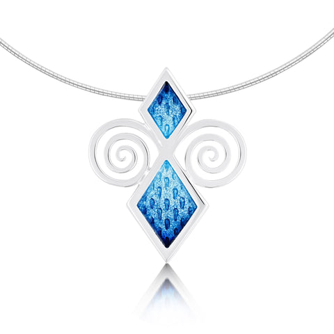 Skara Urn Enamel Necklace in Sterling Silver by Sheila Fleet Jewellery