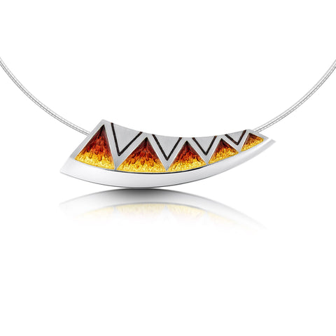 Skara Shard Enamel Necklace in Sterling Silver by Sheila Fleet Jewellery