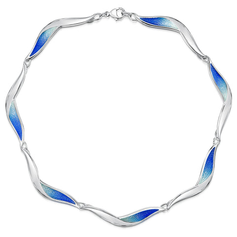 Flight Sterling Silver Full Necklace in Sky Enamel