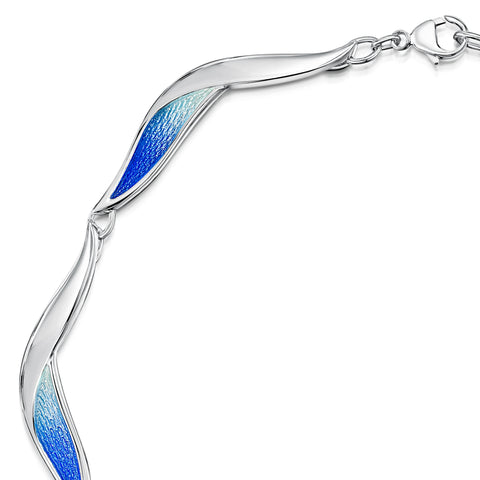 Flight Sterling Silver Full Necklace in Sky Enamel