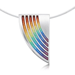 Rainbow Enamel Statement Necklace in Sterling Silver by Sheila Fleet Jewellery