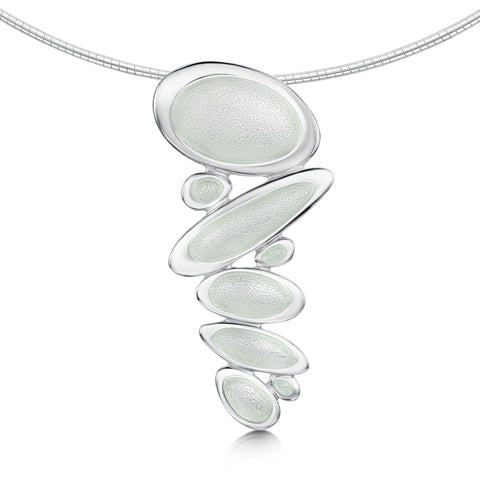 Shoreline Pebble Cluster Statement Necklace in Crystal Enamel by Sheila Fleet Jewellery