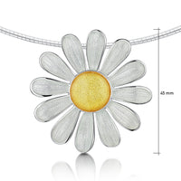 Daisies at Dawn Enamel Occasion Necklace in Sterling Silver by Sheila Fleet Jewellery