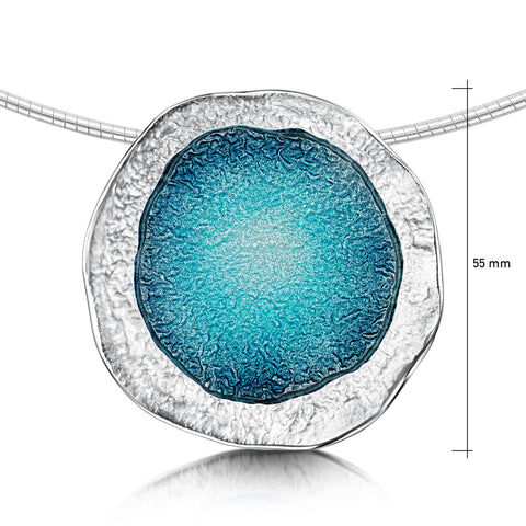 Lunar Sterling Silver Statement Necklace in Lichen Enamel