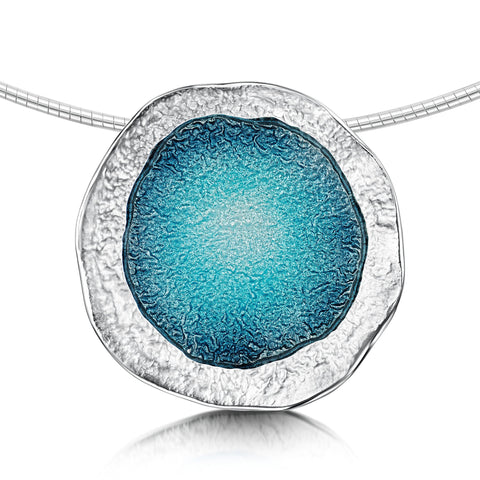 Lunar Sterling Silver Statement Necklace in Lichen Enamel by Sheila Fleet Jewellery