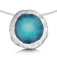 Lunar Sterling Silver Statement Necklace in Lichen Enamel by Sheila Fleet Jewellery