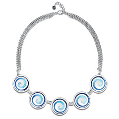 Surfbreaker Enamel Statement Pendant in Sterling Silver by Sheila Fleet Jewellery