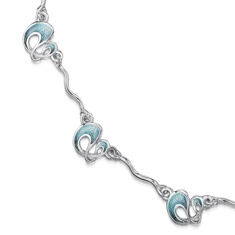 Storm Enamel Statement Necklace in Sterling Silver by Sheila Fleet Jewellery