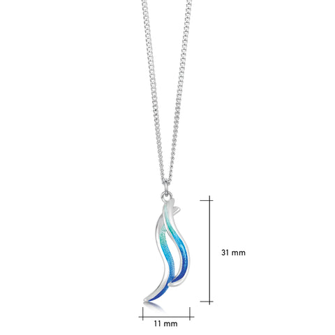 Atlantic Swell Petite Pendant in Ocean Hue Enamel by Sheila Fleet Jewellery
