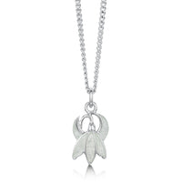 Snowdrop Petite Sterling Silver Pendant in Crystal Enamel by Sheila Fleet Jewellery