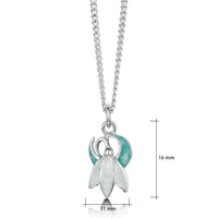 Snowdrop Petite Sterling Silver Pendant in Leaf Enamel by Sheila Fleet Jewellery