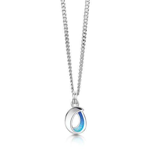 Sea & Surf Petite Pendant in Ocean Hue Enamel
