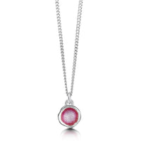 Lunar Petite Pendant Necklace in Hot Pink Enamel