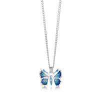 Holly Blue Butterfly Petite Enamel Pendant by Sheila Fleet Jewellery