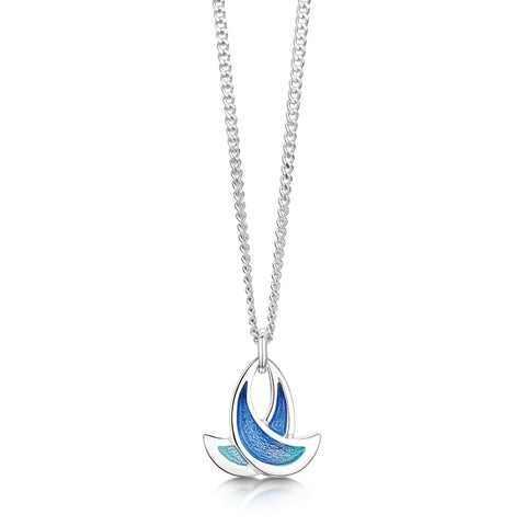 Summer Splash Petite Enamel Pendant in Sterling Silver by Sheila Fleet Jewellery