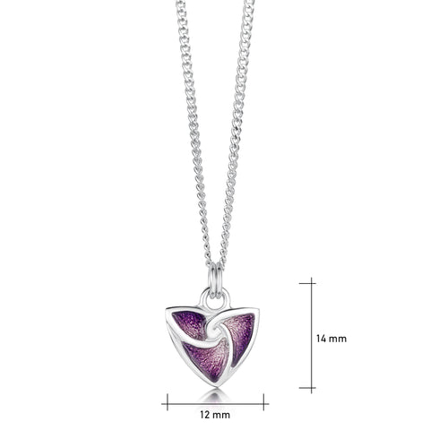 Turning Tides Petite Pendant in Amethyst Enamel by Sheila Fleet Jewellery