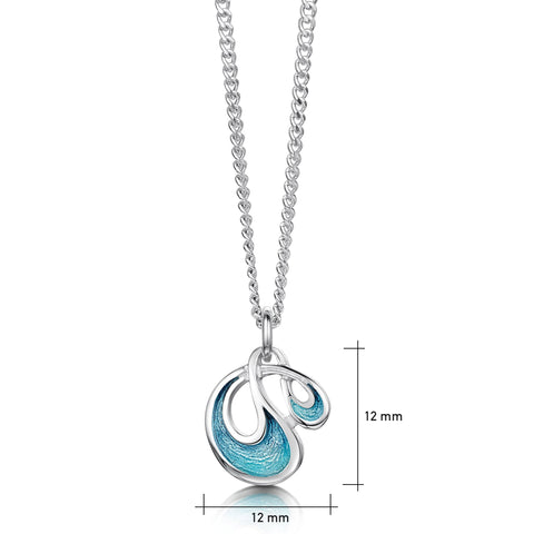 Storm Petite Enamel Pendant Necklace in Sterling Silver by Sheila Fleet Jewellery