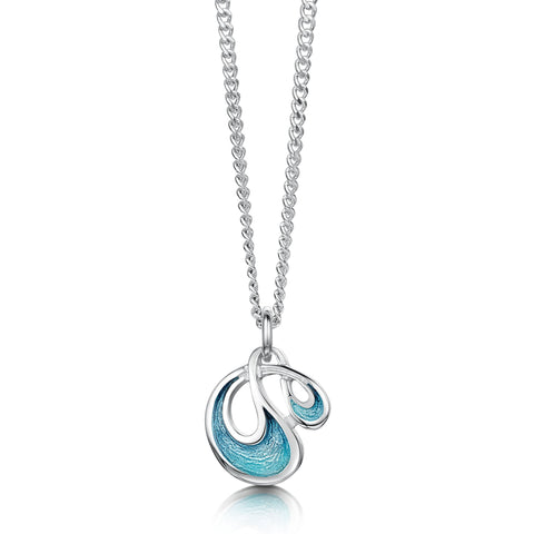 Storm Petite Enamel Pendant Necklace in Sterling Silver by Sheila Fleet Jewellery