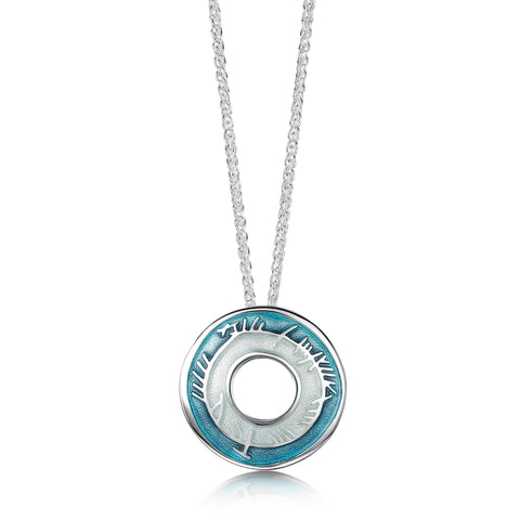 Skyran Small Pendant Necklace in Storm Enamel by Sheila Fleet Jewellery