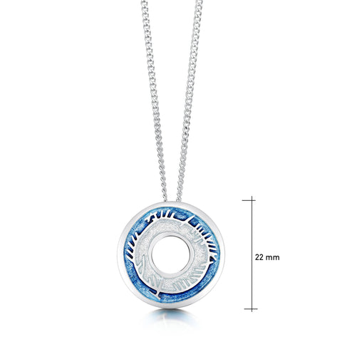 Skyran Small Enamelled Pendant Necklace in Sterling Silver by Sheila Fleet Jewellery