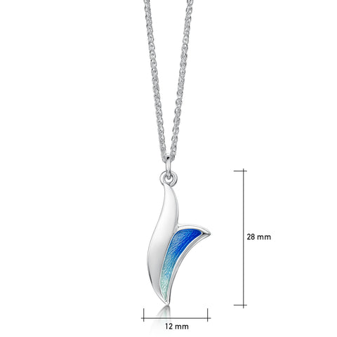Flight Sterling Silver Petite Pendant in Sky Enamel