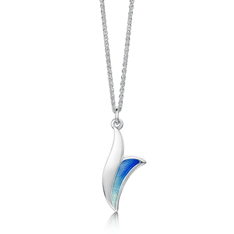 Flight Sterling Silver Petite Pendant in Sky Enamel