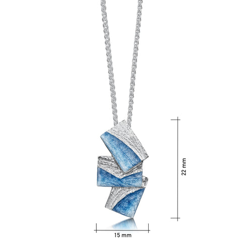 Flagstone Small Pendant Necklace in Slate Enamel by Sheila Fleet Jewellery