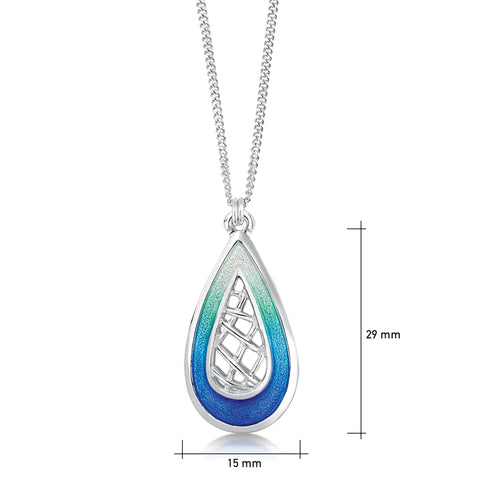 Tidal Treasures Small Pendant in Ocean Hue Enamel