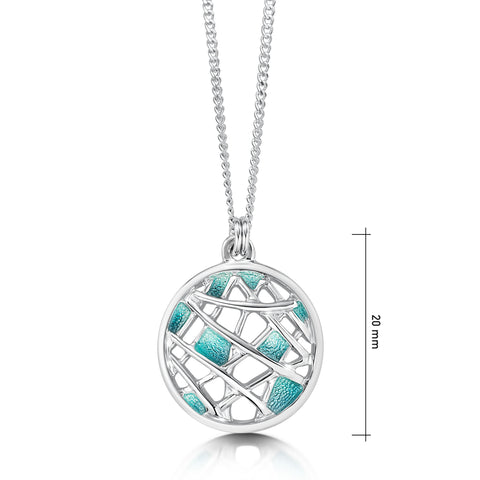 Small Creel Pendant Necklace in Storm Enamel