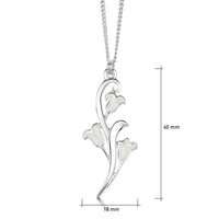 Bluebell 3-flower Small Pendant Necklace in Whitebell Enamel