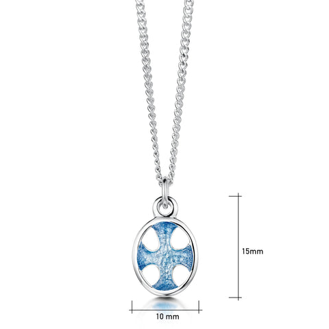 Cross of the Kirk Small Pendant in Cool Slate Enamel by Sheila Fleet Jewellery