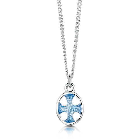 Cross of the Kirk Small Pendant in Cool Slate Enamel by Sheila Fleet Jewellery