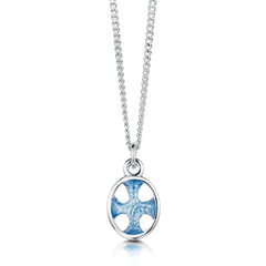 Cross of the Kirk Small Pendant in Cool Slate Enamel by Sheila Fleet Jewellery