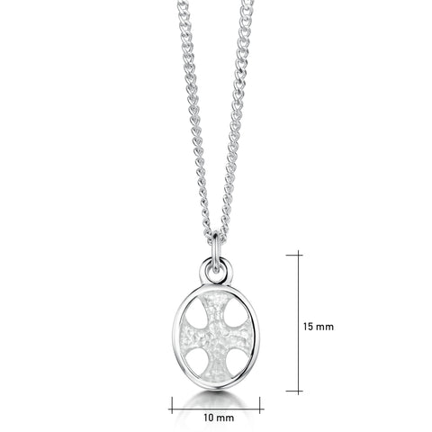 Cross of the Kirk Small Pendant in Crystal Enamel by Sheila Fleet Jewellery