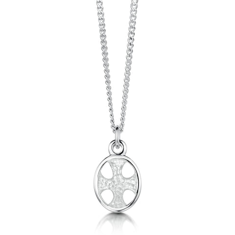 Cross of the Kirk Small Pendant in Crystal Enamel by Sheila Fleet Jewellery