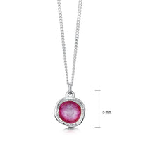 Lunar Bright Small Pendant Necklace in Hot Pink Enamel