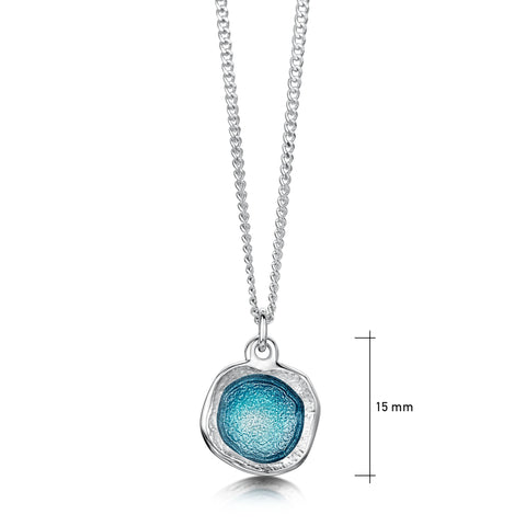 Lunar Sterling Silver Small Pendant Necklace in Lichen Enamel