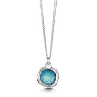Lunar Sterling Silver Small Pendant Necklace in Lichen Enamel by Sheila Fleet Jewellery