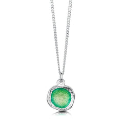 Lunar Bright Small Pendant in Spring Green Enamel by Sheila Fleet Jewellery