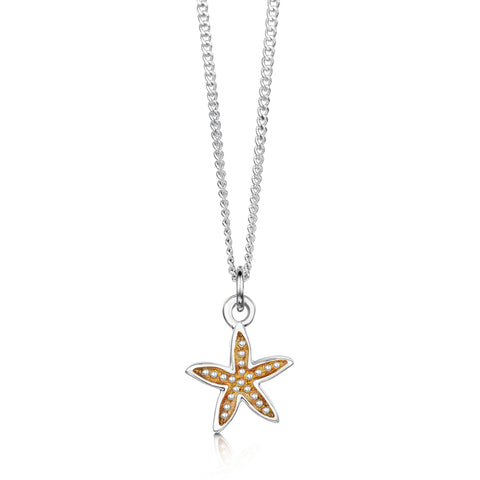 Starfish Petite Pendant Necklace in Sterling Silver by Sheila Fleet Jewellery