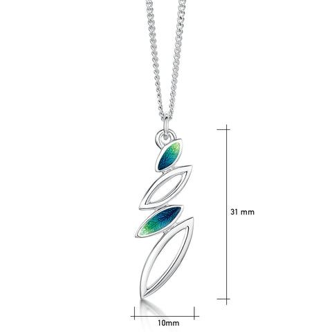 Seasons Silver Small Pendant Necklace in Spring Enamel by Sheila Fleet Jewellery