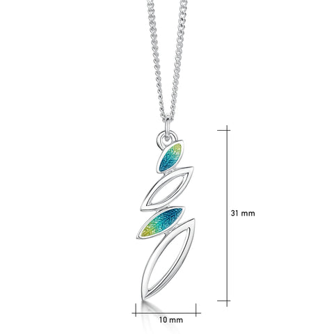 Seasons Silver Small Pendant Necklace in Summer Enamel by Sheila Fleet Jewellery